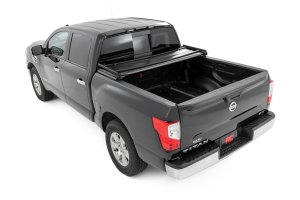 Nissan TITAN Soft Tri-Fold Bed Cover - Rough Country - Tri-Fold Vinyl - '17-'23
